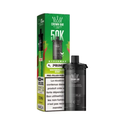 Cartouches Watermelon Kiwi Hyper Max Prime 50K Crown Bar Al Fakher